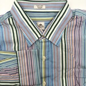 Peter Millar Men's XL Multicolor Striped Long Sleeve Button Down Cotton Shirt